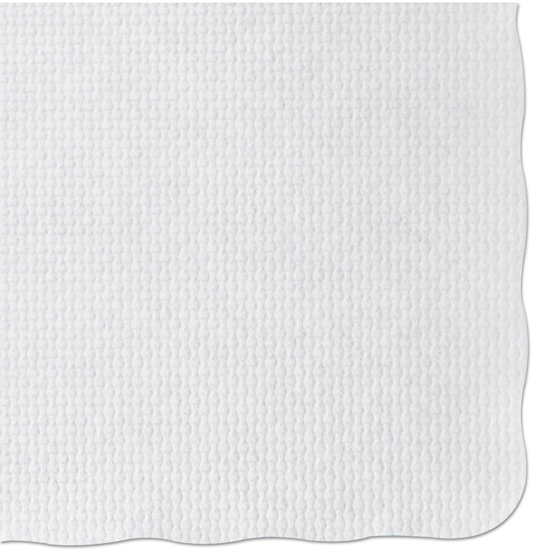 Hoffmaster Knurl Embossed Scalloped Edge Placemats, 9.5 x 13.5, White, 1,000/Carton