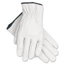 MCR Grain Goatskin Driver Gloves, White, X-Large, 12 Pairs