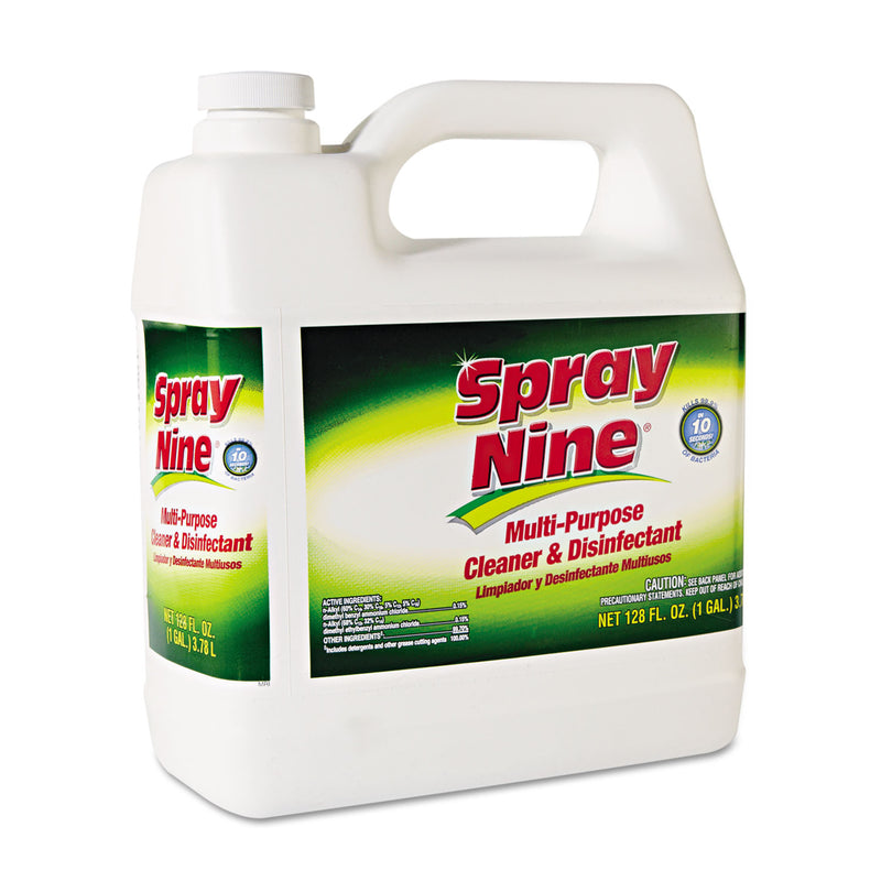 Spray Nine Heavy Duty Cleaner/Degreaser/Disinfectant, Citrus Scent, 1 gal Bottle, 4/Carton
