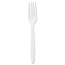 Dart Guildware Extra Heavy Weight Plastic Forks, White, 100/Box