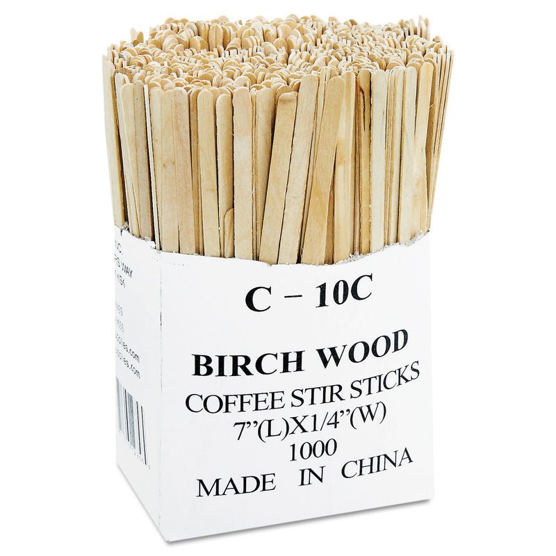 Eco-Products Renewable Wooden Stir Sticks, 7", 1,000/Pack, 10 Packs/Carton