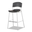 Iceberg CafeWorks Stool, Supports Up to 225 lb, Graphite Seat/Back, Silver Base