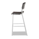 Iceberg CafeWorks Stool, Supports Up to 225 lb, Graphite Seat/Back, Silver Base