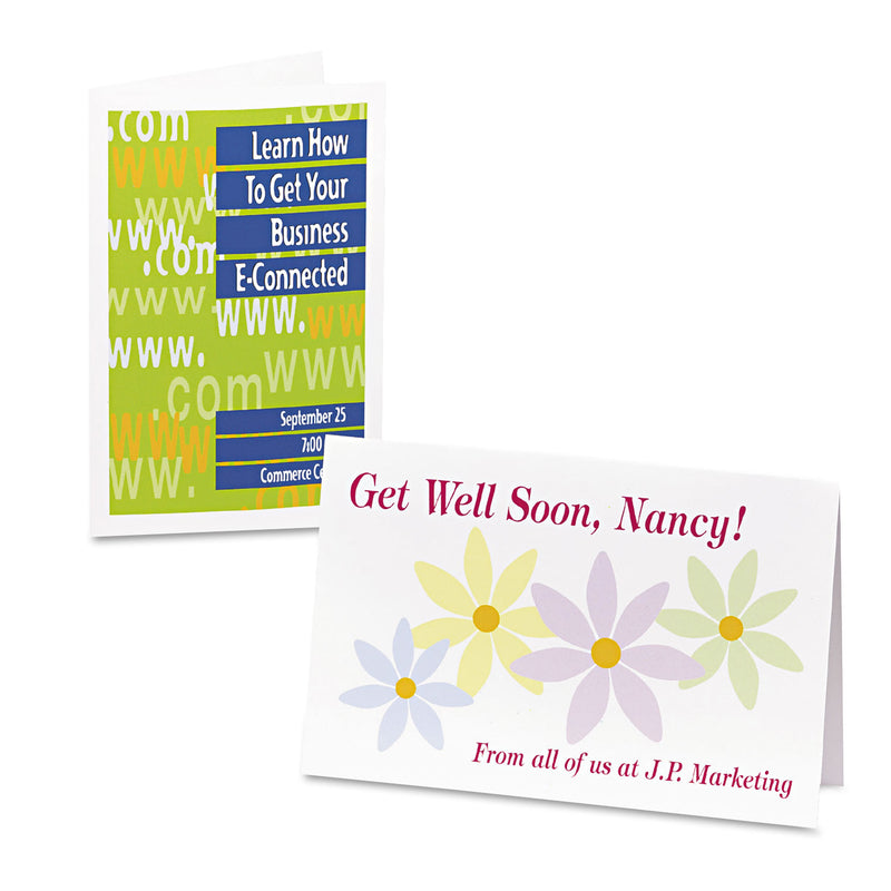 Avery Half-Fold Greeting Cards with Matching Envelopes, Inkjet, 85 lb, 5.5 x 8.5, Matte White, 1 Card/Sheet, 20 Sheets/Box