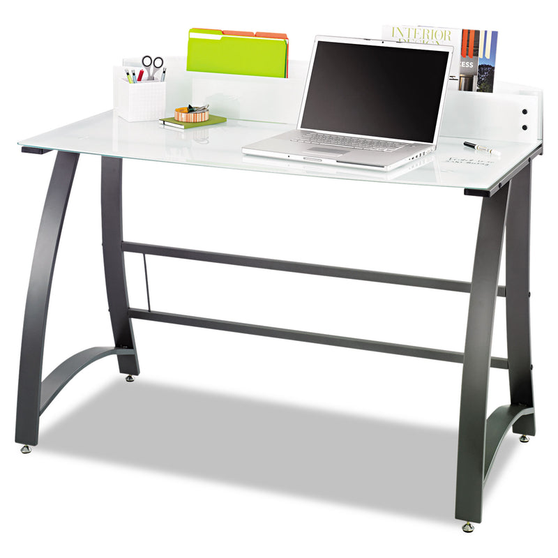 Safco Xpressions 47" Computer Desk, 47" x 23" x 37", Frosted/Black