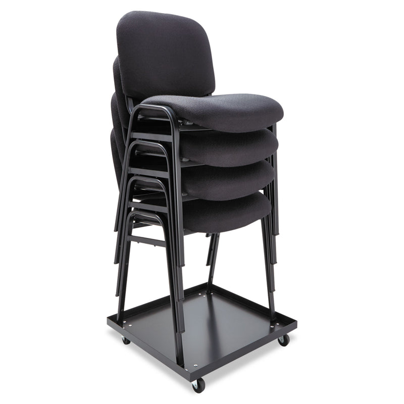 Alera Stacking Chair Dolly, Metal, 320 lb Capacity, 22.44" x 22.44" x 3.93", Black
