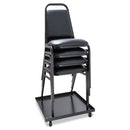 Alera Padded Steel Stacking Chair, Supports Up to 250 lb, Black, 4/Carton