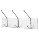 Safco Metal Wall Rack, Three Ball-Tipped Double-Hooks, Metal, 18w x 3.75d x 7h, Satin