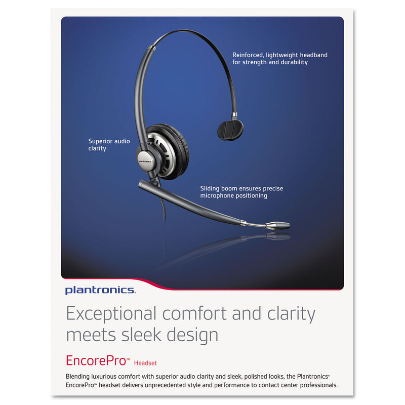 poly EncorePro Premium Monaural Over-the-Head Headset with Noise Canceling Microphone