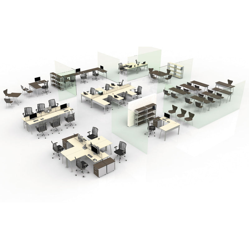 Linea Italia Trento Line Dividing Panel, Polycarbonate, 47.13w x 1.75d x 15.5h, Translucent