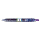 Pilot B2P Bottle-2-Pen Recycled Gel Pen, Retractable, Fine 0.7 mm, Purple Ink, Translucent Blue Barrel