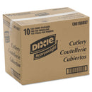 Dixie Cutlery Keeper Tray with Clear Plastic Utensils: 600 Forks, 600 Knives, 600 Spoons