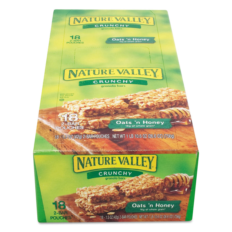 Nature Valley Granola Bars, Oats'n Honey Cereal, 1.5 oz Bar, 18/Box