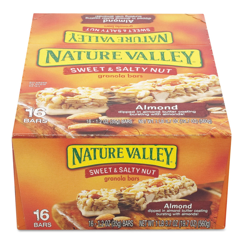 Nature Valley Granola Bars, Sweet and Salty Nut Almond Cereal, 1.2 oz Bar, 16/Box