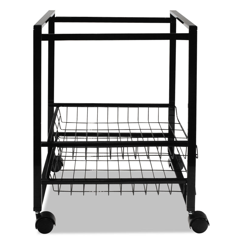 Advantus Mobile File Cart with Sliding Baskets, Metal, 2 Drawers, 1 Bin, 12.88" x 15" x 21.13", Black