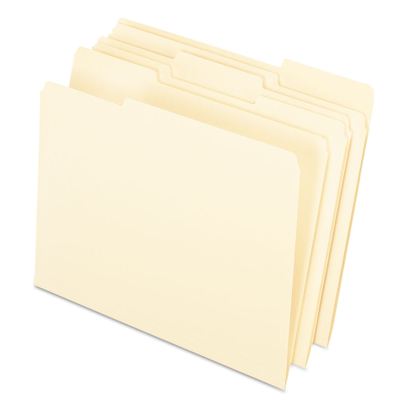Pendaflex Interior File Folders, 1/3-Cut Tabs: Assorted, Letter Size, Manila, 100/Box