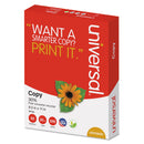 Universal 30% Recycled Copy Paper, 92 Bright, 20 lb Bond Weight, 8.5 x 11, White, 500 Sheets/Ream, 10 Reams/Carton