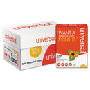 Universal 30% Recycled Copy Paper, 92 Bright, 20 lb Bond Weight, 8.5 x 11, White, 500 Sheets/Ream, 10 Reams/Carton