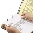 Smead Eight-Section Pressboard Top Tab Classification Folders with SafeSHIELD Fasteners, 3 Dividers, Letter Size, Dark Blue, 10/Box