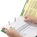 Smead Six-Section Pressboard Top Tab Classification Folders with SafeSHIELD Fasteners, 2 Dividers, Letter Size, Green, 10/Box