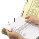 Smead Eight-Section Pressboard Top Tab Classification Folders with SafeSHIELD Fasteners, 3 Dividers, Letter Size, Blue, 10/Box