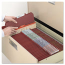 Smead Pressboard Classification Folders with SafeSHIELD Coated Fasteners, 2/5 Cut, 3 Dividers, Letter Size, Red, 10/Box
