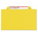 Smead Four-Section Pressboard Top Tab Classification Folders with SafeSHIELD Fasteners, 1 Divider, Letter Size, Yellow, 10/Box