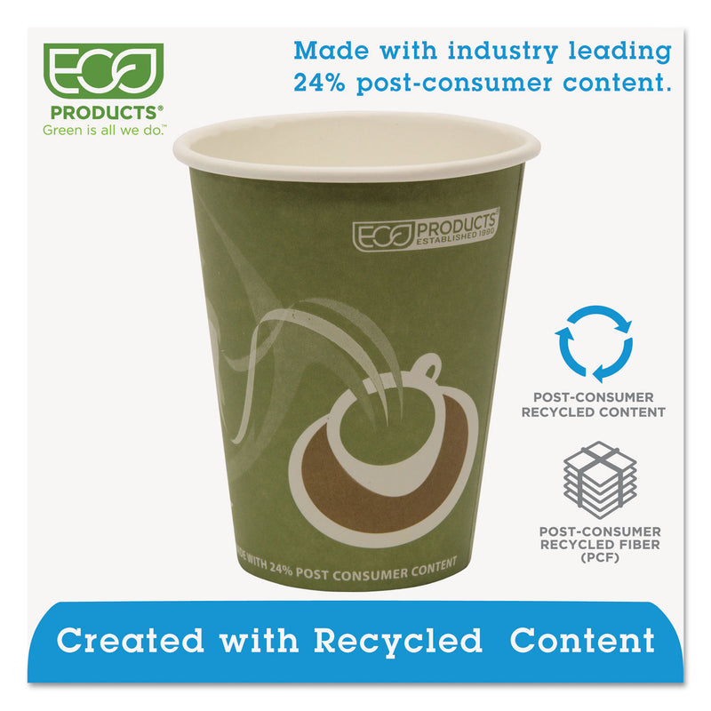 Eco-Products Evolution World 24% Recycled Content Hot Cups, 12 oz, 50/Pack, 20 Packs/Carton