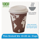 Eco-Products EcoLid 25% Recyycled Content Hot Cup Lid, White, Fits 10 oz to 20 oz Cups, 100/Pack, 10 Packs/Carton