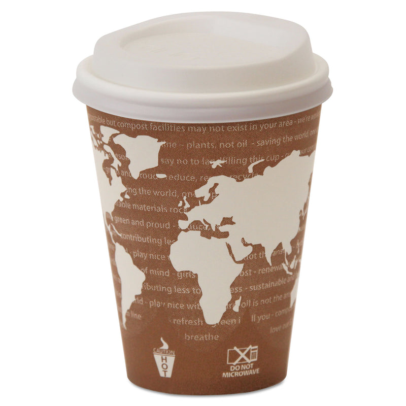 Eco-Products EcoLid 25% Recycled Content Hot Cup Lid, White, Fits 8 oz Hot Cups, 100/Pack, 10 Packs/Carton