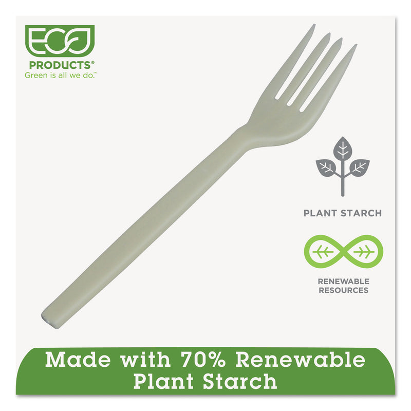 Eco-Products Plant Starch Fork - 7", 50/Pack, 20 Pack/Carton