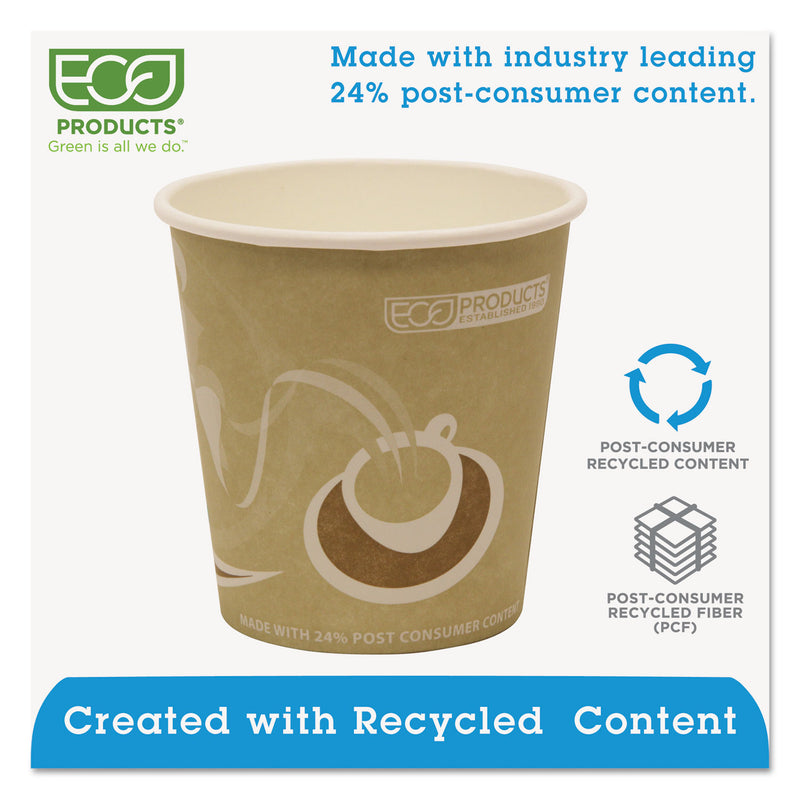 Eco-Products Evolution World 24% Recycled Content Hot Cups, 10 oz, 50/Pack, 20 Packs/Carton