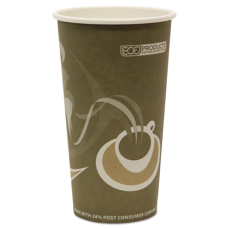 Eco-Products Evolution World 24% Recycled Content Hot Cups, 20 oz, 50/Pack, 20 Packs/Carton