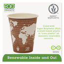 Eco-Products World Art Renewable and Compostable Hot Cups, 8 oz, 50/Pack, 20 Packs/Carton