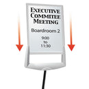 Durable Sherpa Infobase Sign Stand, Acrylic/Metal, 40" to 60" High, Gray