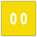 Smead Numerical End Tab File Folder Labels, 0, 1.5 x 1.5, Yellow, 250/Roll