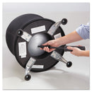 Safco Zenergy Ball Chair, Backless, Supports Up to 250 lb, Black Fabric Seat, Silver Base