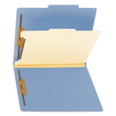 Smead Colored Top Tab Classification Folders, 1 Divider, Letter Size, Blue, 10/Box