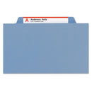 Smead Colored Top Tab Classification Folders, 1 Divider, Letter Size, Blue, 10/Box