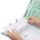 Smead Colored Top Tab Classification Folders, 1 Divider, Letter Size, Blue, 10/Box