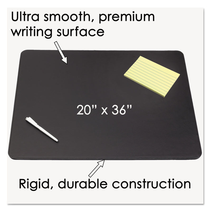 Artistic Sagamore Desk Pad, with Decorative Stitching, 38 x 24, Black