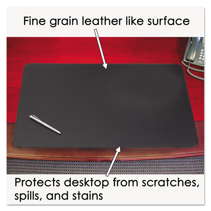 Artistic Sagamore Desk Pad, with Decorative Stitching, 24 x 19, Black