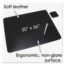 Artistic Leather Desk Pad with Coaster, 20 x 36, Black