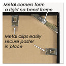 NuDell Metal Poster Frame, Plastic Face, 24 x 36, Black