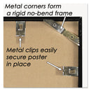 NuDell Metal Poster Frame, Plastic Face, 18 x 24, Black