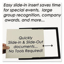 NuDell EZ Mount Document Frame with Trim Accent and Plastic Face, Plastic, 8.5 x 11 Insert, Black/Gold, 18/Carton