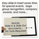 NuDell EZ Mount Document Frame with Trim Accent and Plastic Face, Plastic, 8.5 x 11 Insert, Black/Gold