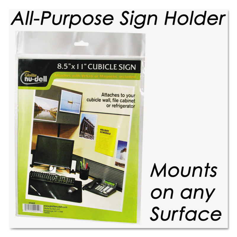 NuDell Clear Plastic Sign Holder, All-Purpose, 8.5 x 11