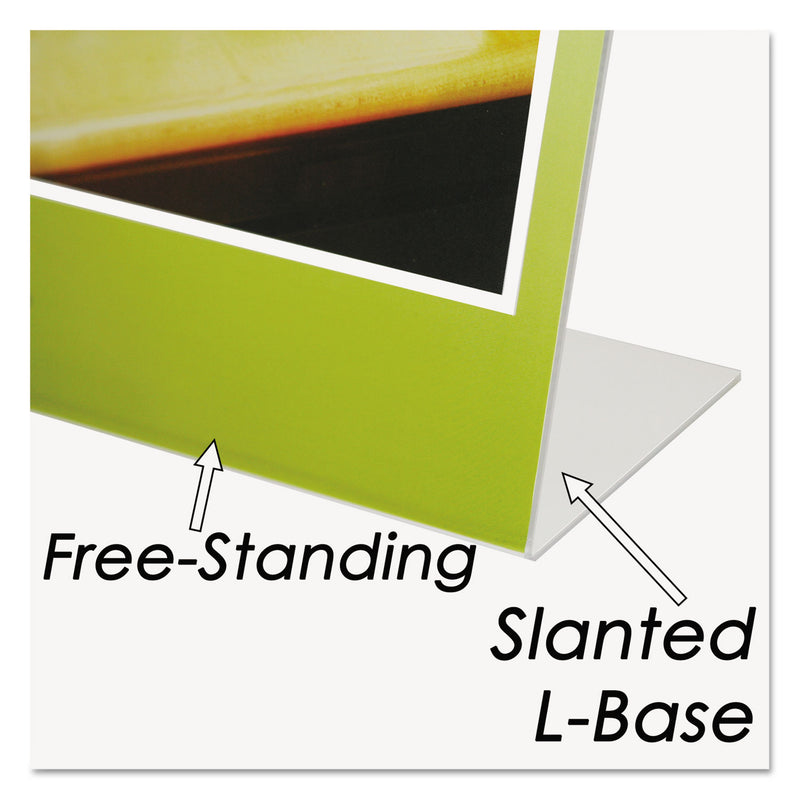 NuDell Clear Plastic Sign Holder, Stand-Up, Slanted, 8.5 x 11
