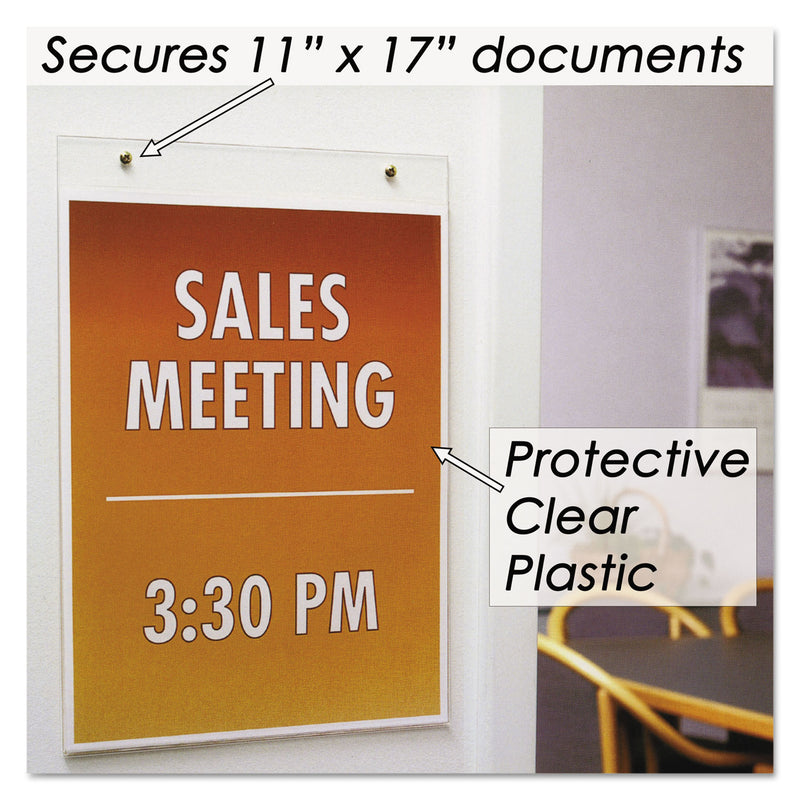 NuDell Clear Plastic Sign Holder, Wall Mount, 11 x 17